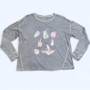Aeropostale Size Small Blue Crystals Collection Boyfriend Cotton Tee Shirt Top